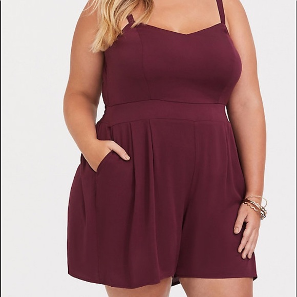 torrid Pants - burgundy romper